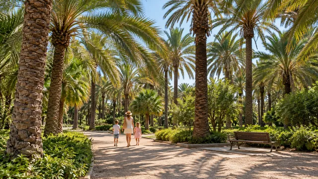 Wizualizacja AI: El Palmeral — park palmowy w Alicante — ilustracja redakcyjna
