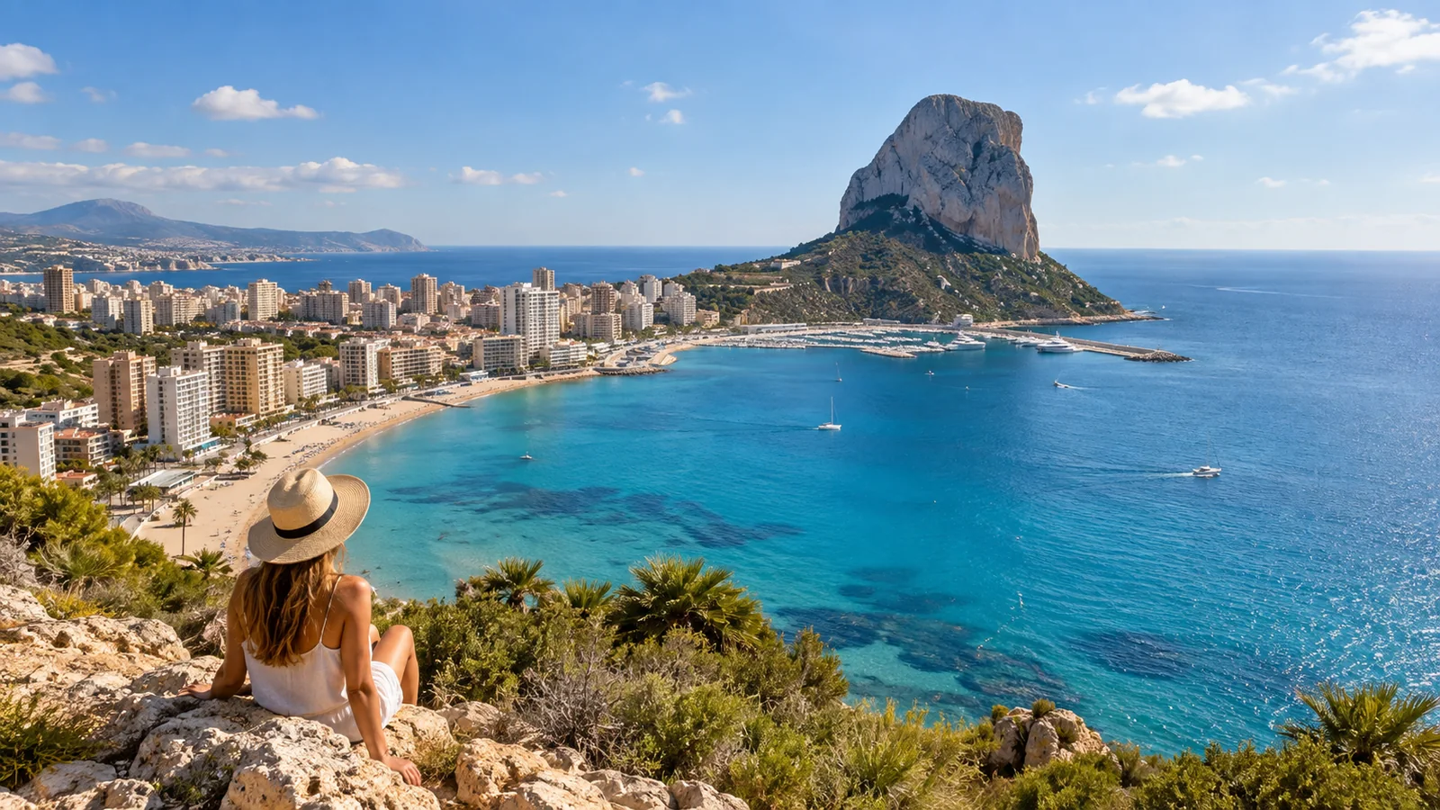 Wizualizacja AI: Calpe — ilustracja redakcyjna